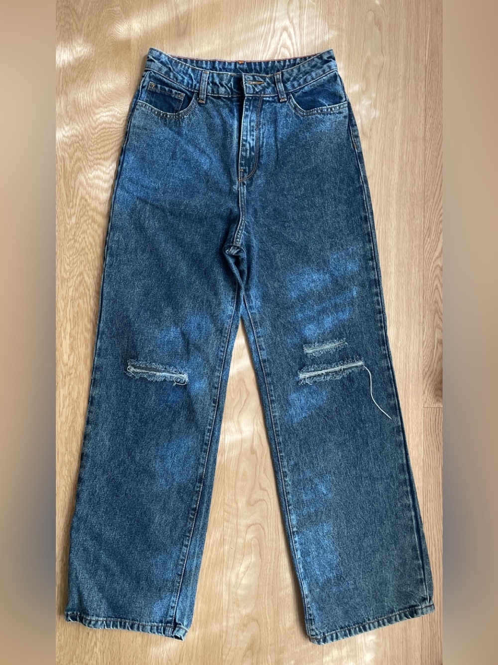 Giulietta Masi Made in Italy High Rise Wide Leg Distressed Jeans Size 29
